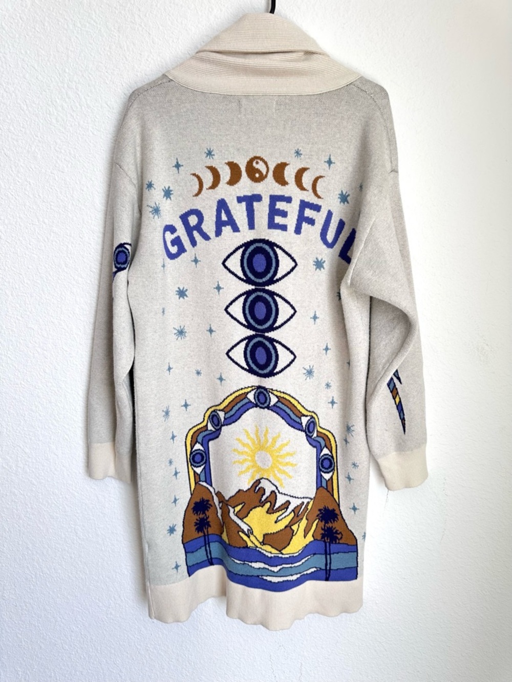 Anthropologie Spiritual Gangster Grateful Sky Estelle Long Cardigan Medium boho - Picture 10 of 15